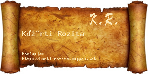 Kürti Rozita névjegykártya